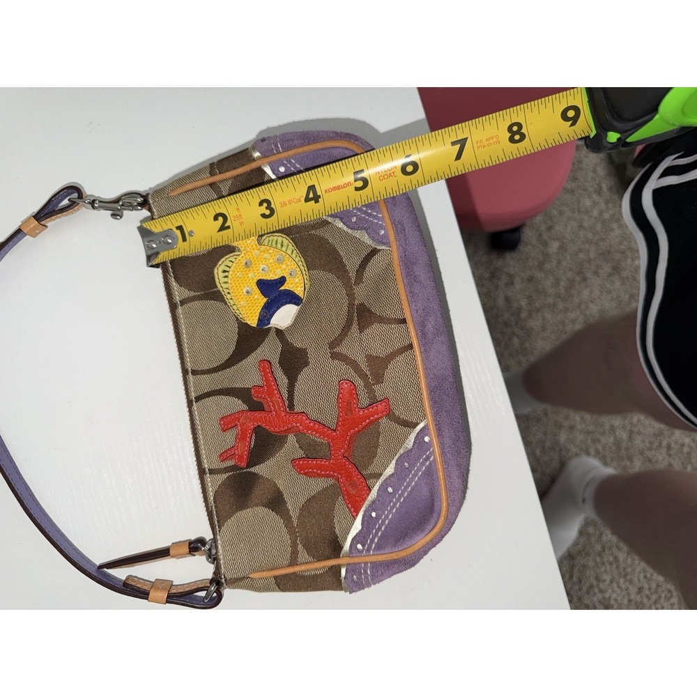 Coach Tropical Fish Signature C Mini Shoulder Bag Purse Beige Vintage Y2K # 1491 - Picture 10 of 10